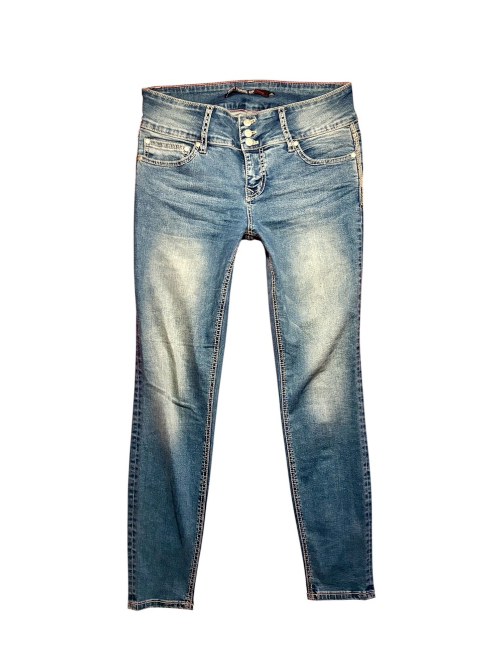 Classic Light Blue Skinny Jeans with low mid -Rise Waist